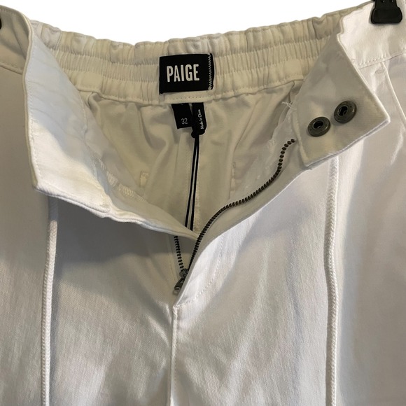 PAIGE Men's Fraser Pants White Atlantic Frost Drawstring Waist Cuffed Sz 32 NWT - Picture 3 of 7